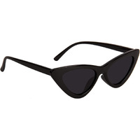 CREATURE Retro Vintage Narrow Cat Eye Sunglasses for Women and girls (BLACK)
