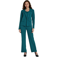 Leriya Fashion 3-Piece Blazer Set for Women (2XL, Turquoise)