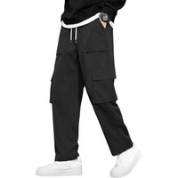 Lymio Men Cargo || Men Cargo Pants || Men Cargo Pants Cotton || Cargos for Men (Cago-22-25) (L, Black)