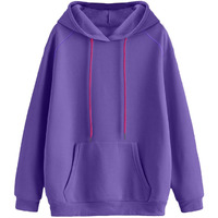 JUNEBERRY Cotton Polly Fleece Regular Fit Purple Solid Hoodie for Women (JHD0423PLPL20_M)