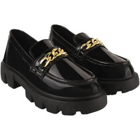 Shoetopia Smart Casual Chain Detailed Black Loafers for Women & Girls /UK7