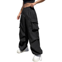 GRECIILOOKS Women's Regular Fit Cargo Pant (GL-W-TP-1086_Black