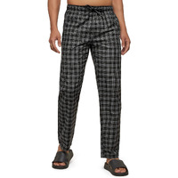 XYXX Men's Super Combed Cotton Checkered Checkmate Pyjamas [Pack of 1] Elasticated Waist, Drawstring | Loungewear for Men in Black Checks