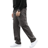 GRECIILOOKS Regular Fit Cotton Trousers Baggy Pants Cargos for Men (GL-TP-1049_Grey_S)
