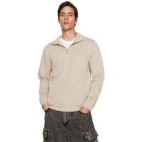 TAGAS Men's Fleece Regular Fit Half-Zip Sweatshirt |Mss-6-Beige-Xxl