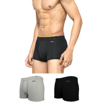 XYXX Modal Stretch Solid (Pack of 3) (Uno Trunks for Men Pack of Three_Coral Black+Heather Grey_M)