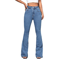KOTTY Women's Cotton Lycra Blend Boot Cut Leg Jeans(Blue,26)