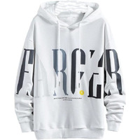 TAGAS Men's Hoodied Sweatshirt Wave Print Drawstring Detail || Fleece Regular Fit Sweatshirt || Men Hoodies ||MH-8010-WHITE-L