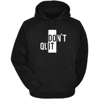 More & More Unisex-Child Fleece Neck Regular Fit Hooded Sweatshirt (Dont Quit Hoodie_Black_14 Years-15 Years)