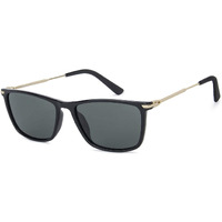 VINCENT CHASE EYEWEAR By Lenskart | Sunglasses For Men | Full Rim Square Stylish Sunglasses | Polarization And 100% Uv Protected | Men & Women | Medium | La S13159 (Color:-Black/Lens Green)