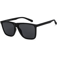 VINCENT CHASE EYEWEAR Unisex Adult Square Polarization Sunglasses (Black_Large)