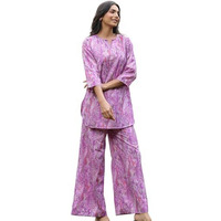 GRECIILOOKS Women Co Ord Set for Women | Co Ord Set for Women Stylish | Kurta Set for Women | Kurta Set | Designer Kurta Set for Women | 3/4 Sleeve Co-Ord Set (in, Alpha, L, Regular, Purple)