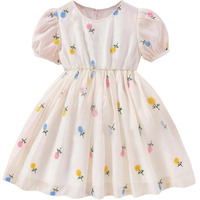 TAGAS Baby-Girl's Georgette A-Line Knee-Length Dress (KD-399-OF White-5_Off 6 Years)