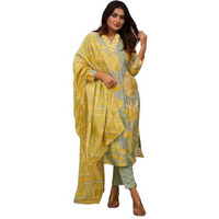 FABNEX kurta set for women | Women Kurta | Women Kurta Sets Kurtis | Women Kurta Pant Set | Women Kurta Pant Set Women Kurti Set with Pant (K-50-Musterd-XL)