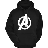 More & More Men & Women Cotton Neck Regular Fit Hooded Sweatshirt (Avengers Hoodies_Black_XL)