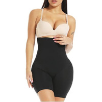 KROYWEN Women's Tummy Tucker High Waist Shapewear with Anti Rolling Strip Panties Shapewear (Free-Size) (Black)