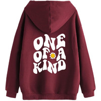 TAGAS Women's Printed Hoodies || Cotton Blend Regular Fit Sweatshirt for Women || Hoodies || Winter Wear for Women Maroon (Large)