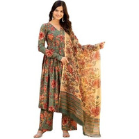 FABNEX kurta set for women | Women Kurta | Women Kurta Sets Kurtis | Women Kurta Pant Set | Women Kurta Pant Set Women Kurti Set with Pant (K-65-66) (Big, Green, M)