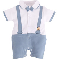 BabyGo Half Sleeves Baby Romper| 100% Cotton Rompers for New Born Baby| Baby Dress | Onesies|3-6M| SKY| Infant Clothes
