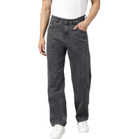 KOTTY Men's Cotton Lycra Blend Relaxed Fit Mid Rise Jeans Jet Black