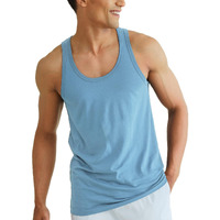 DAMENSCH Men's Neo-Cotton Ribbed Vest- Pack of 1- Better Blue- Large
