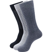 BALENZIA Men's Formal Full Length, Crew Length & Calf Length Socks made with cotton & spandex (Multicolor)(Free Size) - Pack of 3 (Black,D.Grey,L.Grey)