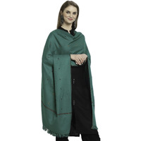 Weavers Villa Women's Woolen Shawl (Green), 100cm X 200cm
