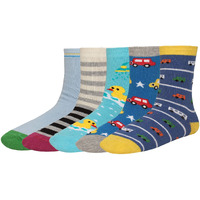 CREATURE Girls And Boys Printed Multicolored Cotton Socks CRE-KIDS-P5-119 (7-8 YEARS)