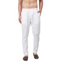 See Designs Men's Cotton White Solid Casual Style Trouser Style Pyjamas-Sdpj104Xl (Xl)