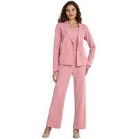 Leriya Fashion 3-Piece Blazer Set for Women (L, Pink)