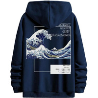 TAGAS Men's Fleece Neck Hooded Regular Fit Sweatshirt (MH-8012-NAVY Blue, X_Large, Navy)