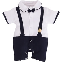BabyGo Half Sleeves Baby Romper| 100% Cotton Rompers for New Born Baby| Baby Dress | Onesies| 0-3M| NAVY| Infant Clothes