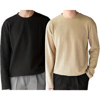 I ENTERPRISE Men's Cotton Bland T Shirt | Round Neck | Full Sleeve | Plain | Combo Pack of 2 - Regular Fit*T2_SR93-SR94*M