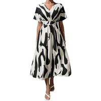 Leriya Fashion Women's Rayon Fit and Flare Ankle Length Dress (LF-WD1194_Black_L)