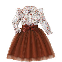 TAGAS Baby Girl's Polyester A-Line Knee-Length Dress (KD-351-BROWN-7_Brown_7 8 Years)
