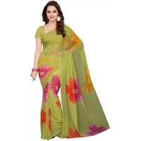 Yashika Women's Jacquard Georgette Standard Length Saree (Multi Flower_04_Multi01)