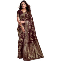Sugathari Women's Pure Kanjivaram Silk Saree Banarasi Silk Saree With Blouse Piece (SAM PARI S-7) (Maroon)