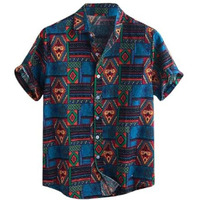 LookMark Men's Casual Printed Tropical Shirts - Suitable for Beach, Casual, (Printed Shirt Kabir-M) Turquoise