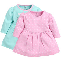 BABY GO Full Sleeve Dresses for Baby Girls(6-9M,PINKK)