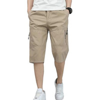 TAGDO Men's Solid Cotton Shorts (RF-Cotton-Shorts-2003-Gold-XXL)