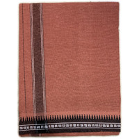 PRAKASAM COTTON Mens Single (1.28 X 2.00 mtrs) Colour Thalapathi Border Dhoti/fine quality Single Dhoti (Kavi)