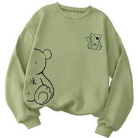 TAGAS Sweatshirt Fleece Material Full Sleeves || Jumper Women Winter Wear || Hooded Neck Regular Fit Long Sleeve ||Cartoon Graphic Thermal Lined Sweatshirt for Women (WSS-1) (Pista, Medium)