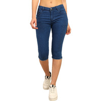 Nifty Women's Denim Stretchable Slim Fit Capris (Cpri_Pln_Bta_34_Bata_34)
