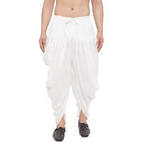 VASTRAMAY VM Mens Silk Blend White Dhoti - Comfort, Classic Design for Festivals & Ceremonies | Stylish Cowl Pattern Machine Weave Dhoti Ethnic Indian Wear for Men