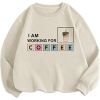 TAGAS Women's Fleece Round Neck Regular Fit Hoodie (WSS-13-COFFEE Beige-L