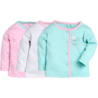 BABY GO Full Sleeve Set of 3 TEES Combo for Baby Girls(9-12M,Pink)