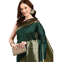 C J Enterprise Women's Pure Soft Kanjivaram Silk Saree for Wedding Kanchipuram Pattu Sarees Banarasi Cotton Latest Sari With Blouse Piece Design Wear ladies new sadi Party 2024 (Yatri-51) (Green)