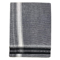 PRAKASAM COTTON Mens Single (1.28 X 2.00 mtrs) Colour Thalapathi Border Dhoti/fine quality Single Dhoti (Ash)
