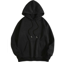 TOPLOT Men's Causal Solid Woolen Blend Hoodie with Hooded Neck (Mens-Hoodie-5047-Black-XL)