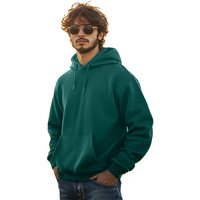 Veirdo Cotton Polly Fleece Regular Fit Green Solid Hoodie for Men (W_05_GRN117_M)